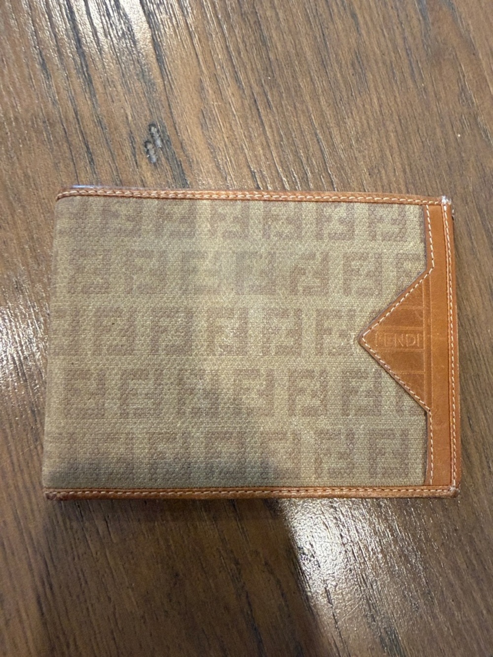 Fendi Tan and Brown Zucca Canvas Bifold Wallet Men’s Vintage